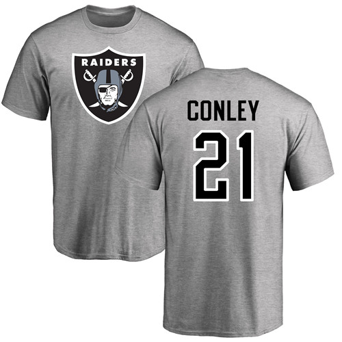 Men Oakland Raiders Ash Gareon Conley Name and Number Logo NFL Football #21 T Shirt->nfl t-shirts->Sports Accessory